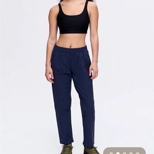 Outdoor Voices Navy Elastic-Waist Track Pants